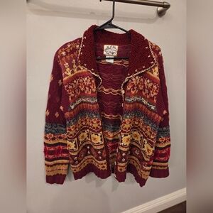 Vintage- Heirloom Collectibles Multicolor Knit Cardigan